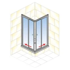 Schulte Eckeinstieg Mit Schiebetüren Sunny 180 Cm X 75-90 Cm Silber Klarglas -Geschäft Für Duschzubehör 4060991070228 2053 AI 01