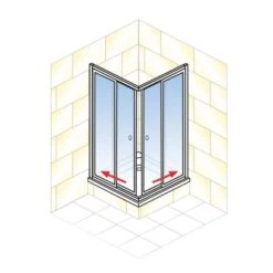 Schulte Eckeinstieg Mit Schiebetüren Sunny 180 Cm X 75-90 Cm Weiß Glasdekor -Geschäft Für Duschzubehör 4060991070501 2053 AI 01