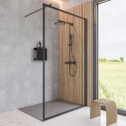 Schulte Walk In Frontteil Alexa Style 2.0 Dekor Frame Mattschwarz 200 X 140 Cm