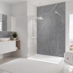 Schulte Duschrückwand DecoDesign Softtouch Stein Marmor-Grau 255 Cm X 150 Cm -Geschäft Für Duschzubehör 4060991072512 2053 AB 01