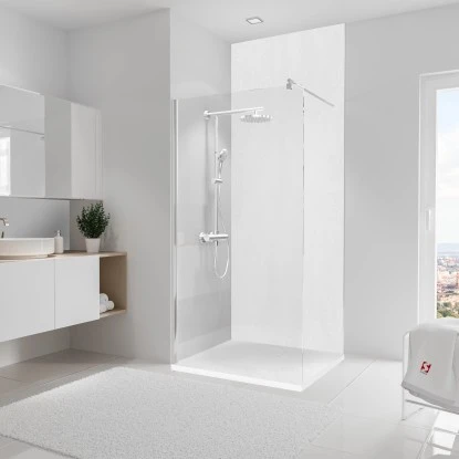 Schulte Duschrückwand DecoDesign Dekor Putzoptik-Weiß 255 Cm X 100 Cm 4 Schulte Duschrückwand DecoDesign Dekor Putzoptik-Weiß 255 Cm X 100 Cm – Bild 2