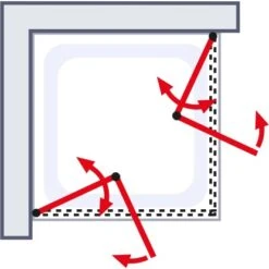 Schulte ExpressPlus Drehfalttür Eckeinstieg Garant 2.0 Alu-Natur 200 Cm X 90 Cm -Geschäft Für Duschzubehör 4060991076091 2053 AI 02