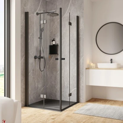 Schulte ExpressPlus Drehfalttür Eckeinstieg Garant 2.0 Mattschwarz 200 X 100 Cm 3 Schulte ExpressPlus Drehfalttür Eckeinstieg Garant 2.0 Mattschwarz 200 X 100 Cm