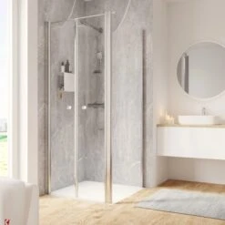 Schulte ExpressPlus Pendeltür Und Seitenwand Garant 2.0 Chromoptik 200 X 80 Cm