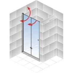Schulte ExpressPlus Drehfalttür In Nische Garant 2.0 Chromoptik 200 Cm X 90 Cm -Geschäft Für Duschzubehör 4060991076435 2053 AI 01