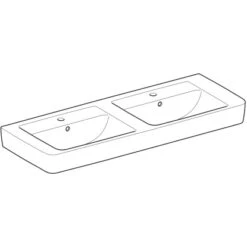 Geberit Renova Plan Doppelwaschbecken 130 Cm Weiß KeraTect 5 Geberit Renova Plan Doppelwaschbecken 130 Cm Weiß KeraTect -Geschäft Für Duschzubehör 4123 122130600 Perspective