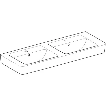 Geberit Renova Plan Doppelwaschbecken 130 Cm Weiß KeraTect 4 Geberit Renova Plan Doppelwaschbecken 130 Cm Weiß KeraTect – Bild 2
