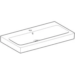 Geberit Waschbecken ICon 90 Cm Mit Hahnloch Mittig Und Überlauf Weiß -Geschäft Für Duschzubehör 4123 124090000 Perspective