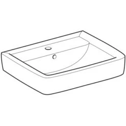 Geberit Waschbecken Renova Plan 60 Cm Weiß Mit Hahnloch Und Überlauf KeraTect -Geschäft Für Duschzubehör 4123 222260600 Perspective