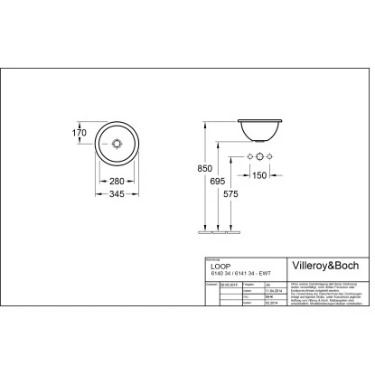 Villeroy & Boch Loop & Friends Einbauwaschbecken 34 Cm Pergamon Mit ÜL CPlus 4 Villeroy & Boch Loop & Friends Einbauwaschbecken 34 Cm Pergamon Mit ÜL CPlus – Bild 2