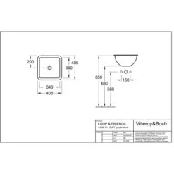 Villeroy & Boch Friends Einbauwaschbecken 40,5 Cm Star White Mit ÜL CPlus -Geschäft Für Duschzubehör 4123 vbtz 615610 615611 5