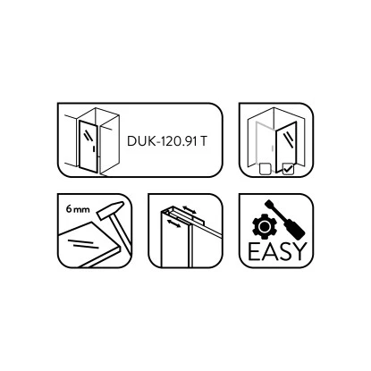 Baliv Seitenwand Für Duschkabine DUK-90.91W 90 Cm X 195 Cm Schwarz 12 Baliv Seitenwand Für Duschkabine DUK-90.91W 90 Cm X 195 Cm Schwarz – Bild 10