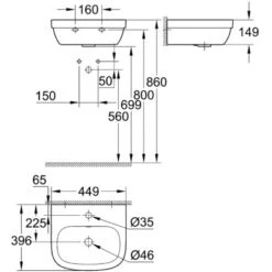 Grohe Handwaschbecken Euro Keramik PureGuard Alpinweiß 45 Cm -Geschäft Für Duschzubehör 428750 1709 428750 ma