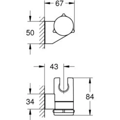 Grohe QuickFix Wandbrausehalter Vitalio Universal -Geschäft Für Duschzubehör 435884 4520 2