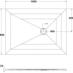 Ottofond Duschwanne Strato 100 Cm X 80 Cm X 2,4 Cm Anthrazit -Geschäft Für Duschzubehör 440898 3209 4