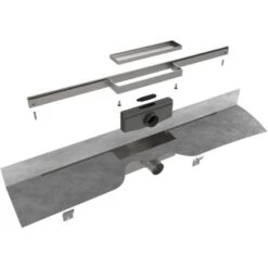 ESS Easy Drain Duschrinne M-Line 80 Cm Komplettset Sperrwasserhöhe 50 Mm -Geschäft Für Duschzubehör 4850111 4850293 4850830 b1