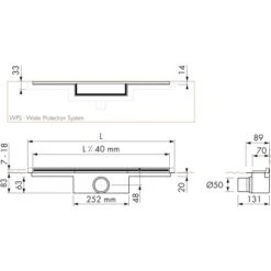 ESS Easy Drain Duschrinne M-Line 80 Cm Komplettset Sperrwasserhöhe 50 Mm -Geschäft Für Duschzubehör 4850111 4850293 4850830 tz
