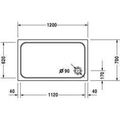 Duravit Duschwanne D-Code 120 Cm X 70 Cm X 8,5 Cm Antislip Weiß -Geschäft Für Duschzubehör 492324 4123 duv d720094d