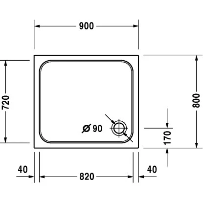 Duravit Duschwanne D-Code 90 Cm X 80 Cm X 8,5 Cm Weiß 4 Duravit Duschwanne D-Code 90 Cm X 80 Cm X 8,5 Cm Weiß – Bild 2