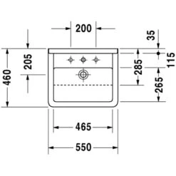Duravit Einbauwaschbecken Starck 3 55 Cm Weiß Halbeinbauwaschtisch + Hahnloch -Geschäft Für Duschzubehör 492950 4123 duv d031055d