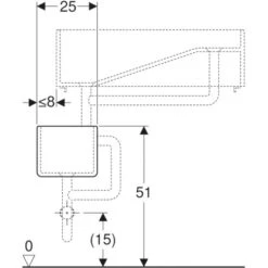 Geberit Gipsfangbecken Publica Unterteil 25 Cm Weiß -Geschäft Für Duschzubehör 515940 4123 das 762270 5