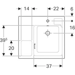 Geberit Waschbecken Bambini Mit Schwammbecken 60 Cm KeraTect -Geschäft Für Duschzubehör 516968 4123 das 514657 5