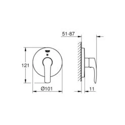 Grohe 3-Wege Umstellung Eurosmart Chrom -Geschäft Für Duschzubehör 518041 4520 2046759