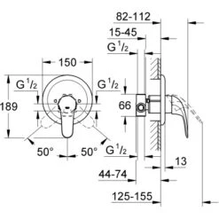 Grohe QuickFix Einhand-Brausebatterie Swift Chrom -Geschäft Für Duschzubehör 5182290 4520 1577439 1