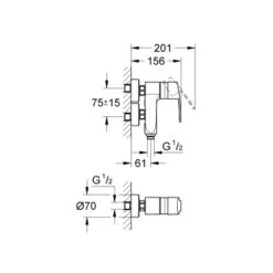 Grohe Vertica-Einhand-Brausebatterie Eurostyle Cosmopolitan Chrom -Geschäft Für Duschzubehör 518230 4520 1673665
