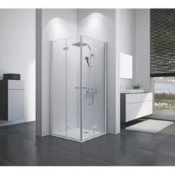 Breuer Eckeinstieg Drehfalttür Elana 8 Silber Matt Klarglas 90 X 90 Cm -Geschäft Für Duschzubehör 549 2570 elana 8 dtde 1708