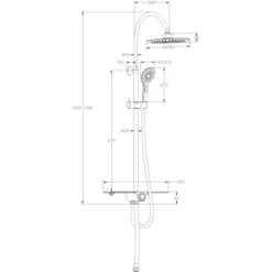 Schütte Überkopf-Brauseset Aquastar Verstellbar Chrom-Anthrazit -Geschäft Für Duschzubehör 59 4008431605210 Zeichnung