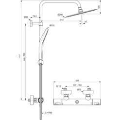Ideal Standard Duschsystem Ceratherm T50 Chrom -Geschäft Für Duschzubehör 611785 3049 4