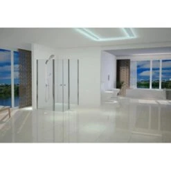 Flügeltür Sanoflex 6 Mm Chrom 130 Cm X 195 Cm -Geschäft Für Duschzubehör 633 201046 201048 201049 2 2