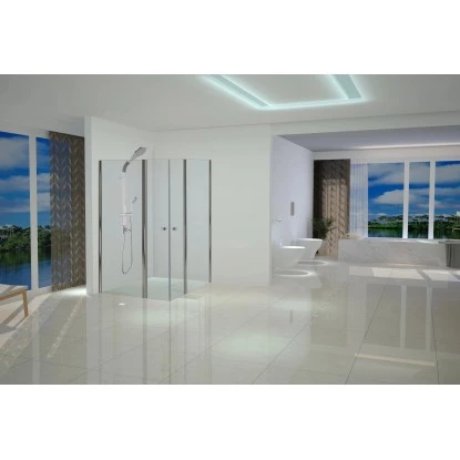 Flügeltür Sanoflex 6 Mm Chrom 160 Cm X 195 Cm 4 Flügeltür Sanoflex 6 Mm Chrom 160 Cm X 195 Cm – Bild 2