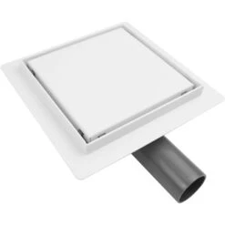 VerosanPro Duschrinne-Bodenablauf Nakia Quadratisch Matt Weiß 25 Cm X 25 Cm