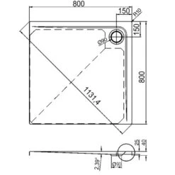 Duschwanne Maui-Q 80 Cm X 80 Cm -Geschäft Für Duschzubehör 674891 3209 3