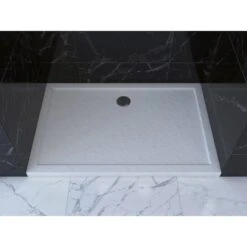 Baliv Duschwanne DW-120.80E Acryl In Steinoptik 120 Cm X 90 Cm Weiß -Geschäft Für Duschzubehör 700710238652 AB01 190221 L