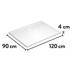 Baliv Duschwanne DW-120.80E Acryl In Steinoptik 120 Cm X 90 Cm Weiß -Geschäft Für Duschzubehör 700710238652 VM01 190221 L