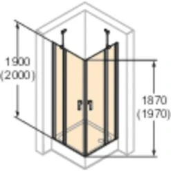 Hüppe Schwingtür Design Pure Festes Segment BxH: 80 Cm X 200 Cm Black Edition -Geschäft Für Duschzubehör 74325 2438 HPUV18P07MAF 20 1