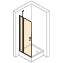 Hüppe Schwingtür Design Pure Festes Segment BxH: 80 Cm X 200 Cm Black Edition -Geschäft Für Duschzubehör 74325 2438 HPUV38P07MAF 22 10