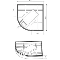 Duschwannenträger Für Ottofond Maui VK100 Viertelkreis 100 Cm X 100 Cm -Geschäft Für Duschzubehör 765883 4034 17014478 2