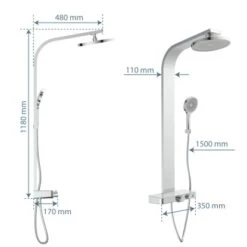 Schütte Duschset Samoa Rain Mit Thermostatarmatur Glasablage Chrom Hellgrau -Geschäft Für Duschzubehör 7663743 2759 2