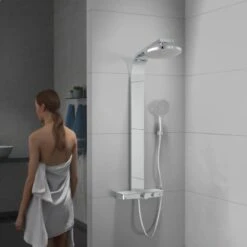 Schütte Duschset Samoa Rain Mit Thermostatarmatur Glasablage Chrom Hellgrau -Geschäft Für Duschzubehör 7663743 2759 4