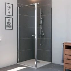 Breuer Drehtür Links Für Seitenwand Elana 6 Silber Matt Klarglas 90 Cm