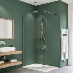 Breuer Walk-In Duschwand Entra Silber Matt Klarglas 140 Cm