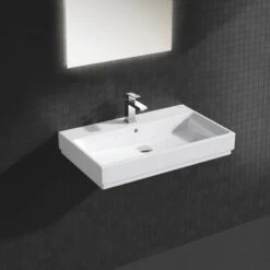 Grohe Waschtisch Cube Keramik 80 Cm Alpinweiß Mit Hahnloch Und Überl. PureGuard -Geschäft Für Duschzubehör 778992 4520 2