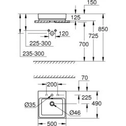 Grohe Aufsatzwaschbecken Cube Keramik 50 Cm Alpinweiß Hahnloch Überl. PureGuard -Geschäft Für Duschzubehör 778994 4520 3
