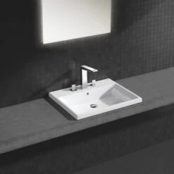 Grohe Einbauwaschtisch Cube Keramik 60 Cm Alpinweiß Hahnloch Überlauf PureGuard -Geschäft Für Duschzubehör 779001 4520 2
