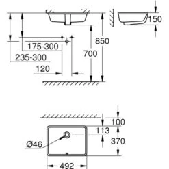 Grohe Einbauwaschbecken Cube Keramik 50 Cm Alpinweiß Mit Überlauf PureGuard -Geschäft Für Duschzubehör 779002 4520 3