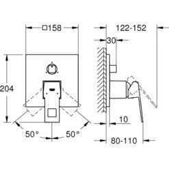 Grohe Einhandbatterie Mit 3-Wege-Umstellung Eurocube Chrom -Geschäft Für Duschzubehör 792941 4520 2